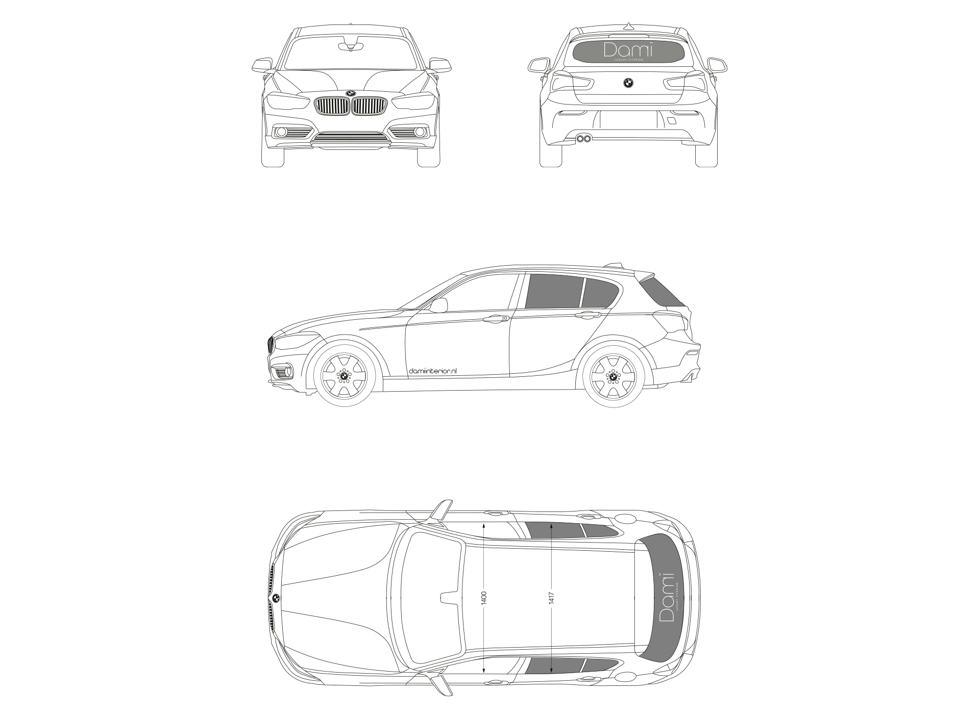 Autobelettering Dami Interior