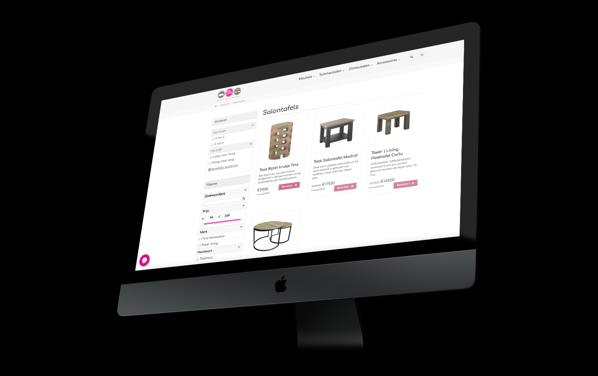 Webshop development | Tins Homestore
